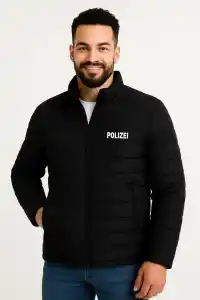 Erkek Mikro Su İtici Kapitone Baskılı Astarlı Fermuarlı Bomber Mont - Siyah