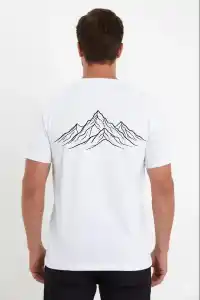 Erkek T-Shirt Nihilist Penguen Baskılı Bisiklet Yaka Kısa kol yazlık Tişört - Beyaz