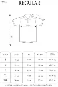 Erkek Pike Polo Yaka Tişört Düğmeli Baskılı T-Shirt - Beyaz