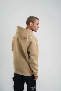 Erkek Baskılı Kapüşonlu Oversize 3 İplik Pamuklu SweatShirt Hoodie - Füme