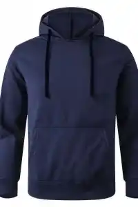 Erkek 3 İplik Pamuklu Kapüşonlu Cepli Oversize Hoodie Sweatshirt - Lacivert