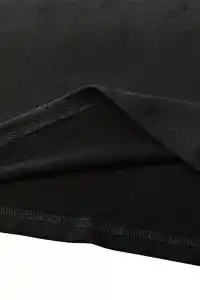 Kadın Tişört fiyonk baskılı Bisiklet yaka yazlık Kısa Kol oversize t-shirt - Siyah