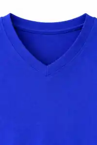 Genç Erkek Çocuk V Yaka Tişört Model - Saks Mavisi