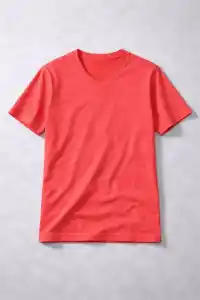 Genç Kız Çocuk V Yaka Tişört Model - Nar Çiçeği