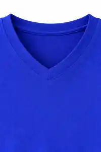 Genç Kız Çocuk V Yaka Tişört Model - Saks Mavisi