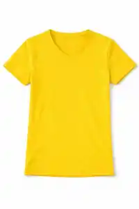 Genç Kız Çocuk V Yaka Tişört Model - Sarı
