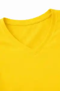 Genç Kız Çocuk V Yaka Tişört Model - Sarı