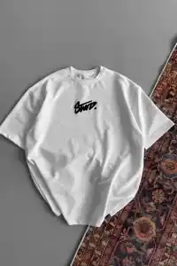 Kadın Yazlık Bisiklet Yaka Baskılı Regular Fit Tişört Kısa Kol T-Shirt - Beyaz