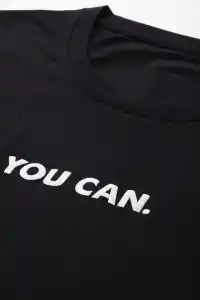 Kadın Baskılı T-Shirt Kısa Kol Bisiklet Yaka Oversize Rahat Kalıp Tişört - Siyah