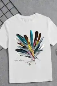 Kız Çocuk Baskılı T-Shirt - Beyaz
