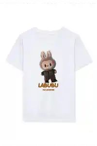 Kız Çocuk Baskılı T-Shirt - Beyaz