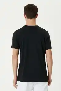 ERKEK Düz Tişört Bisiklet Yaka Regular Fit Yazlık Kısa kol T-Shirt - Siyah