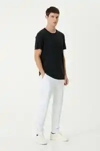 ERKEK Düz Tişört Bisiklet Yaka Regular Fit Yazlık Kısa kol T-Shirt - Siyah