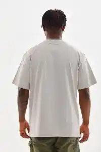Erkek Kısa Kol Yazlık Tişört Bisiklet Yaka Baskılı Oversize T-Shirt - Gri