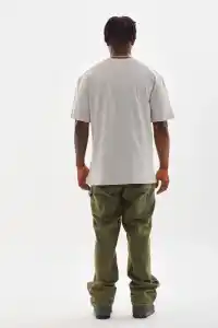 Erkek Baskılı T-Shirt Kısa Kol Bisiklet Yaka Rahat Kalıp Tişört - Gri