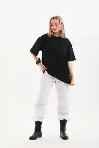 Kadın Düz  Kısa kol Penye T-shirt - Siyah