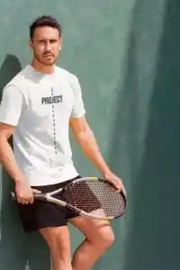 Erkek Kısa Kol Yazlık Tişört Bisiklet Yaka Baskılı Oversize T-Shirt - Beyaz