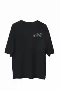 Erkek Baskılı T-Shirt Kısa Kol Bisiklet Yaka Regular Fit Rahat Kalıp Günlük Tişört - Siyah