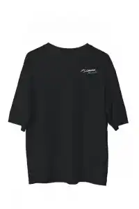 Erkek Kısa Kol Tişört Bisiklet Yaka ATATÜRK Baskılı T-Shirt - Siyah
