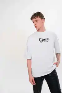 Erkek Kısa Kol Yazlık Tişört Bisiklet Yaka Baskılı Oversize T-Shirt - Siyah