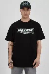 Erkek Kısa Kol Yazlık Tişört Bisiklet Yaka Baskılı Oversize T-Shirt - Siyah