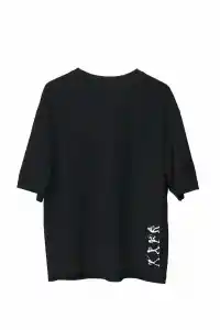 Erkek Baskılı T-Shirt Kısa Kol Bisiklet Yaka Regular Fit Rahat Kalıp Günlük Tişört - Siyah