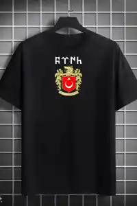 Erkek Kısa Kol Yazlık Tişört Bisiklet Yaka Baskılı Oversize T-Shirt - Siyah