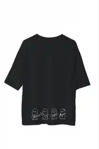 Erkek Baskılı T-Shirt Kısa Kol Bisiklet Yaka Regular Fit Rahat Kalıp Günlük Tişört - Siyah