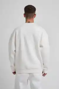 ERKEK Bisikilet Yaka 3 plik Pamuklu SweatShirt - Beyaz