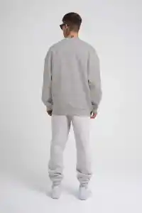 ERKEK Bisikilet Yaka 3 İplik Pamuklu SweatShirt - Gri