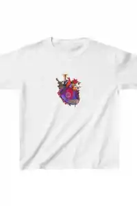 Unisex Çocuk Baskılı T-Shirt - Beyaz