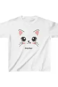 Unisex Çocuk Baskılı T-Shirt - Beyaz