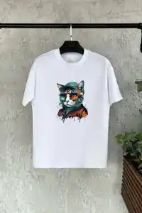 Unisex Çocuk Baskılı T-Shirt - Beyaz