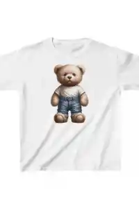 Unisex Çocuk Baskılı T-Shirt - Beyaz