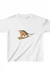 Unisex Çocuk Baskılı T-Shirt - Beyaz
