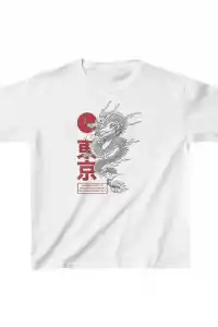 Unisex Çocuk Baskılı T-Shirt - Beyaz