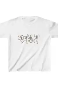 Unisex Çocuk Baskılı T-Shirt - Beyaz