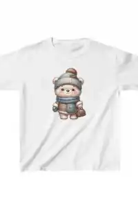Unisex Çocuk Baskılı T-Shirt - Beyaz