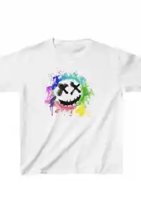 Unisex Çocuk Baskılı T-Shirt - Beyaz