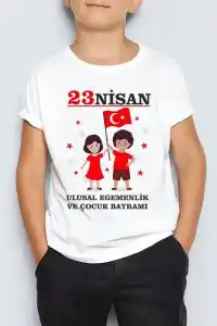 Unisex Çocuk Baskılı T-Shirt - Beyaz
