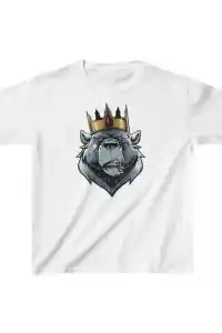 Unisex Çocuk Baskılı T-Shirt - Beyaz