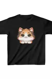 Unisex Çocuk Baskılı T-Shirt - Siyah