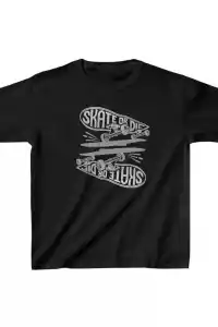 Unisex Çocuk Baskılı T-Shirt - Siyah