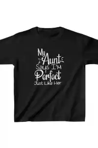 Unisex Çocuk Baskılı T-Shirt - Siyah