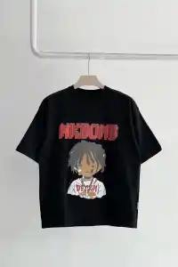 Unisex Çocuk Baskılı T-Shirt - Siyah