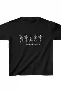 Unisex Çocuk Baskılı T-Shirt - Siyah