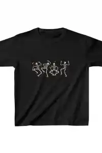 Unisex Çocuk Baskılı T-Shirt - Siyah