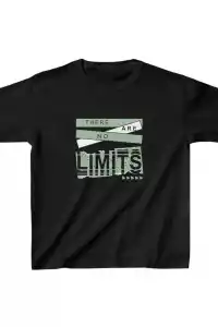 Unisex Çocuk Baskılı T-Shirt - Siyah