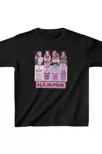 Unisex Çocuk Baskılı T-Shirt - Siyah