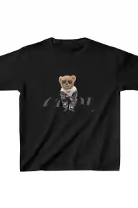 Unisex Çocuk Baskılı T-Shirt - Siyah